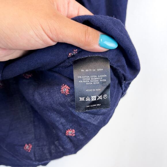 Vanessa Virginia Anthropologie US Size 0 Beaded Embroidered Blouse Top Blue - Picture 7 of 11